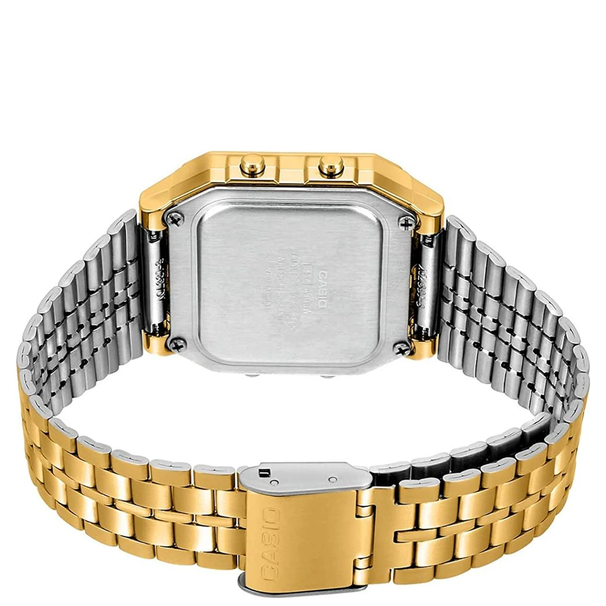Gold Stainless Steel Digital Watch