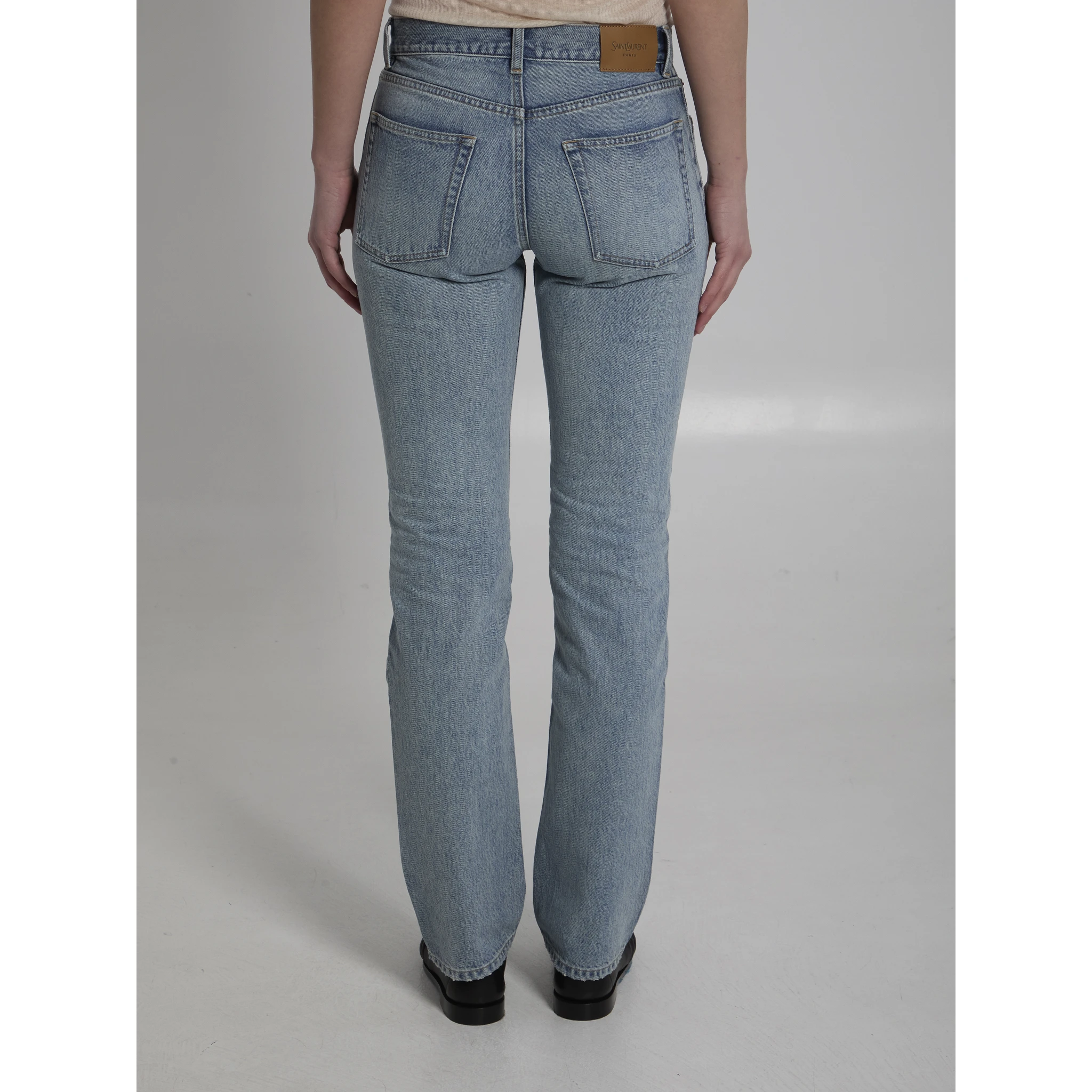 South Blue denim straight-leg jeans