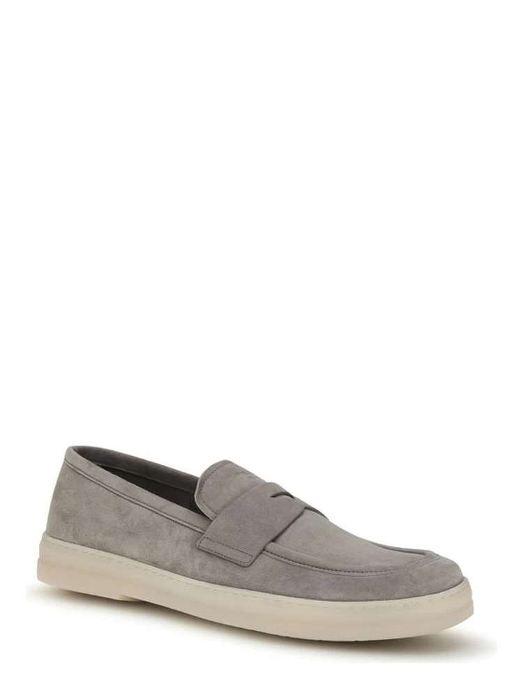 Gray Calf Leather Bos Taurus Slip-On Loafers alternative