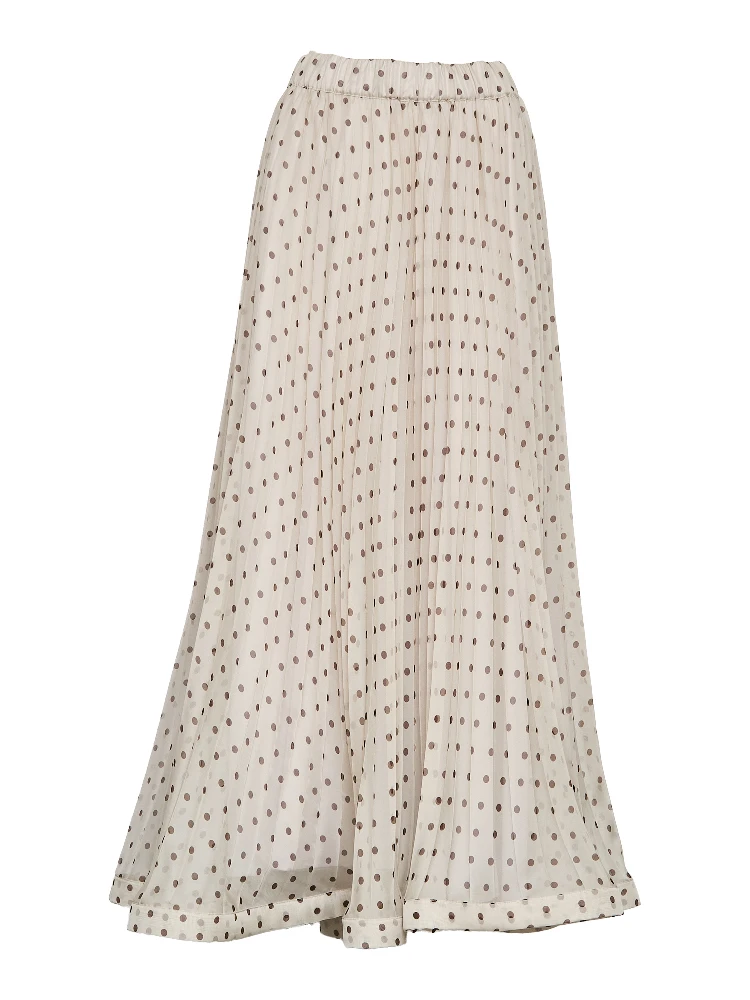 Gonna Pallina In Chiffon Poly Stampa Pois