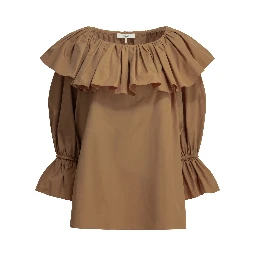 Cotton shirt with volant
