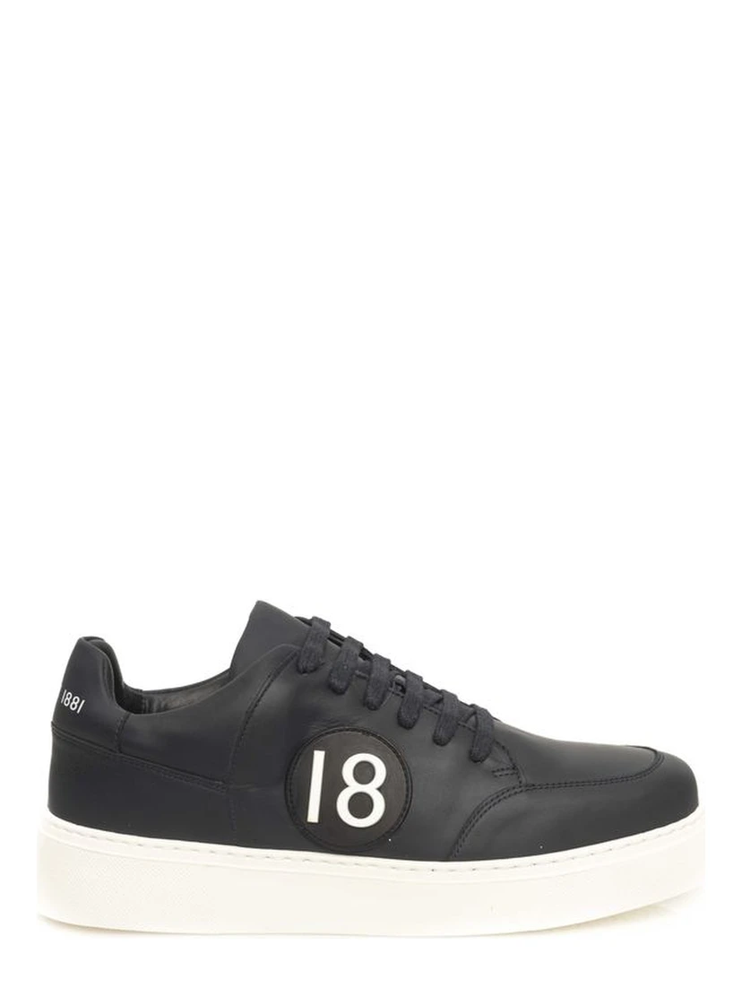 Blue Cowhide Men Sneaker