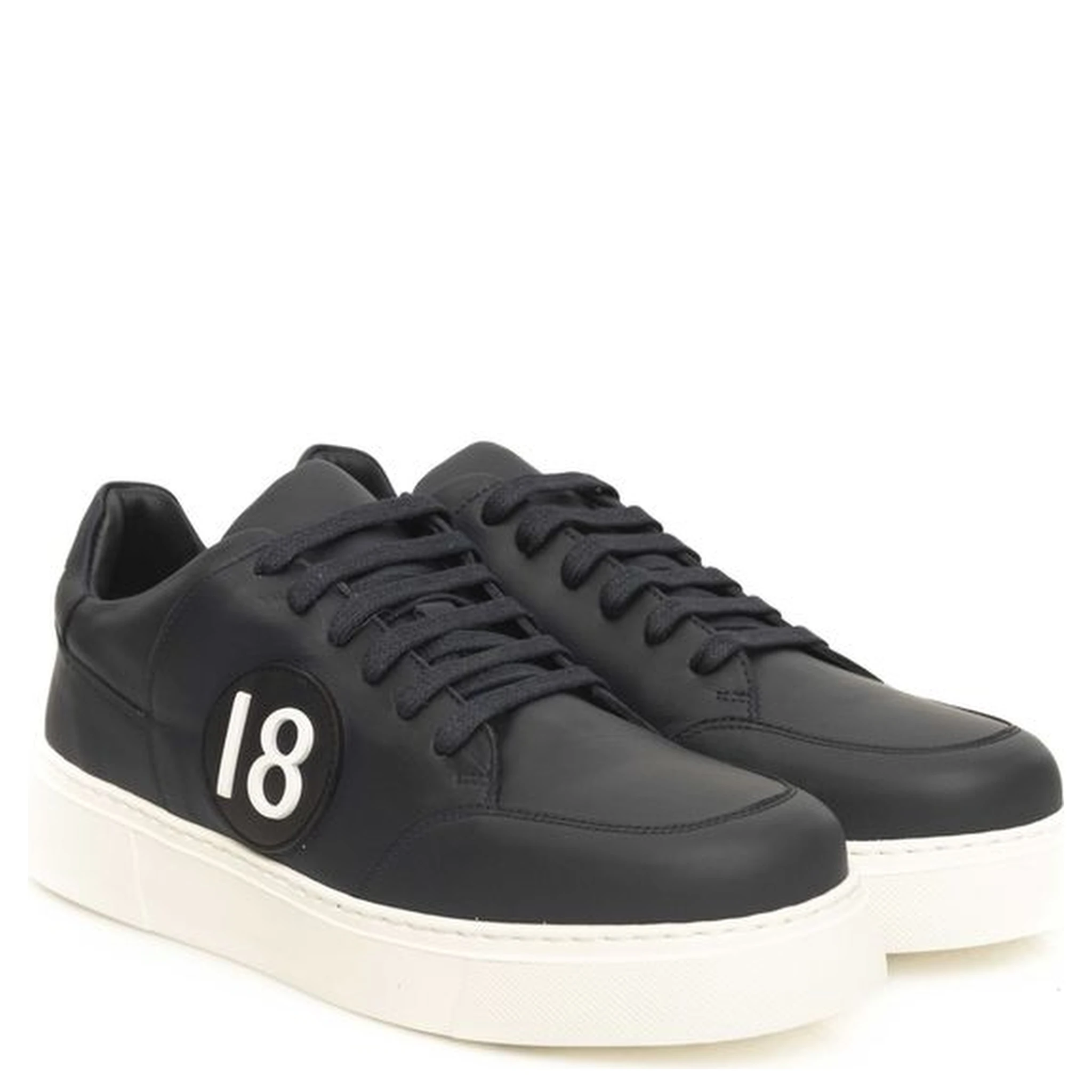 Blue Cowhide Men Sneaker