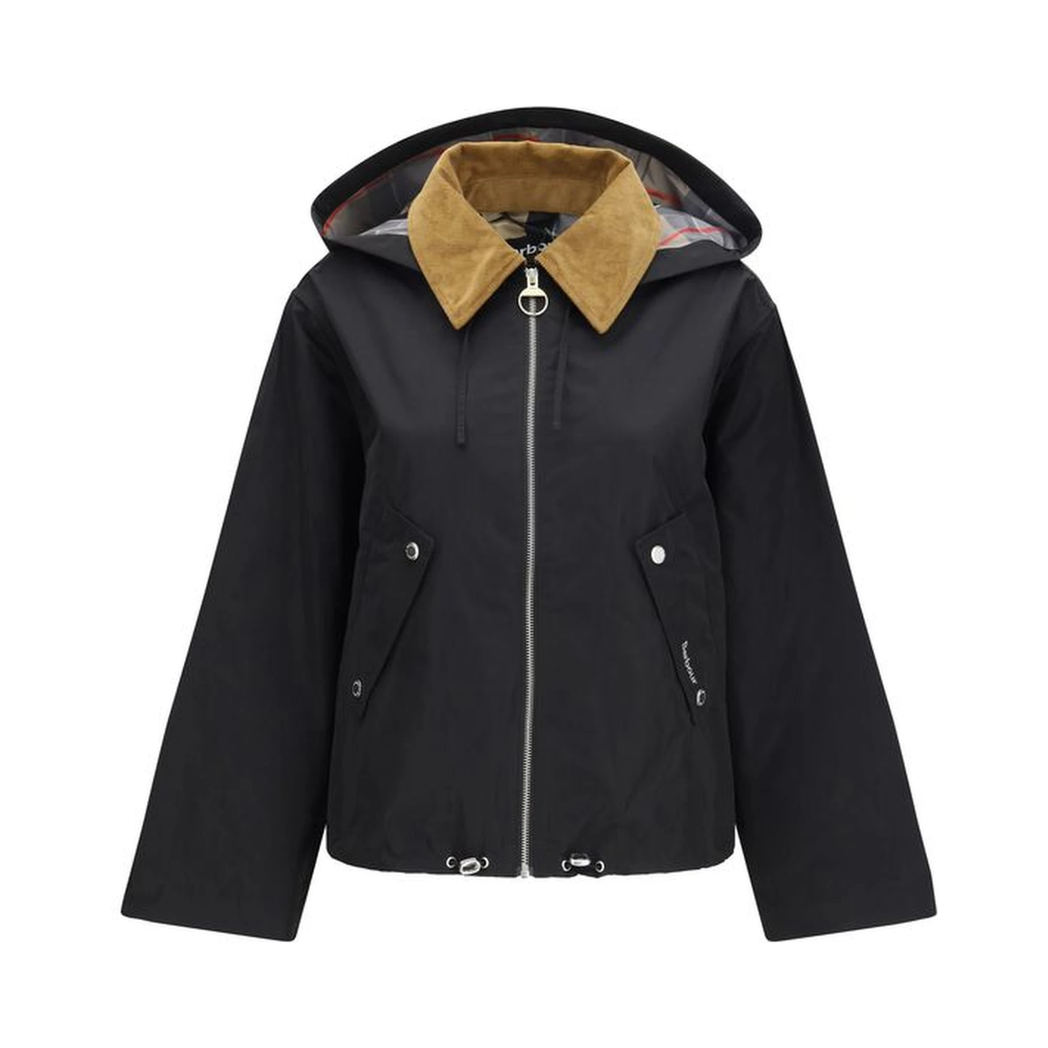 Black Cotton Rain Coat