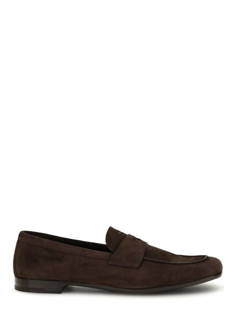 Brown Calf Leather Bos Taurus Slip-On Loafers