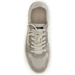 Gray Calf Leather Bos Taurus Low Top Sneakers