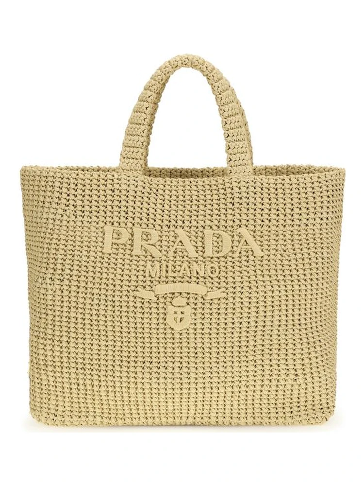 Beige Raffia Handbag