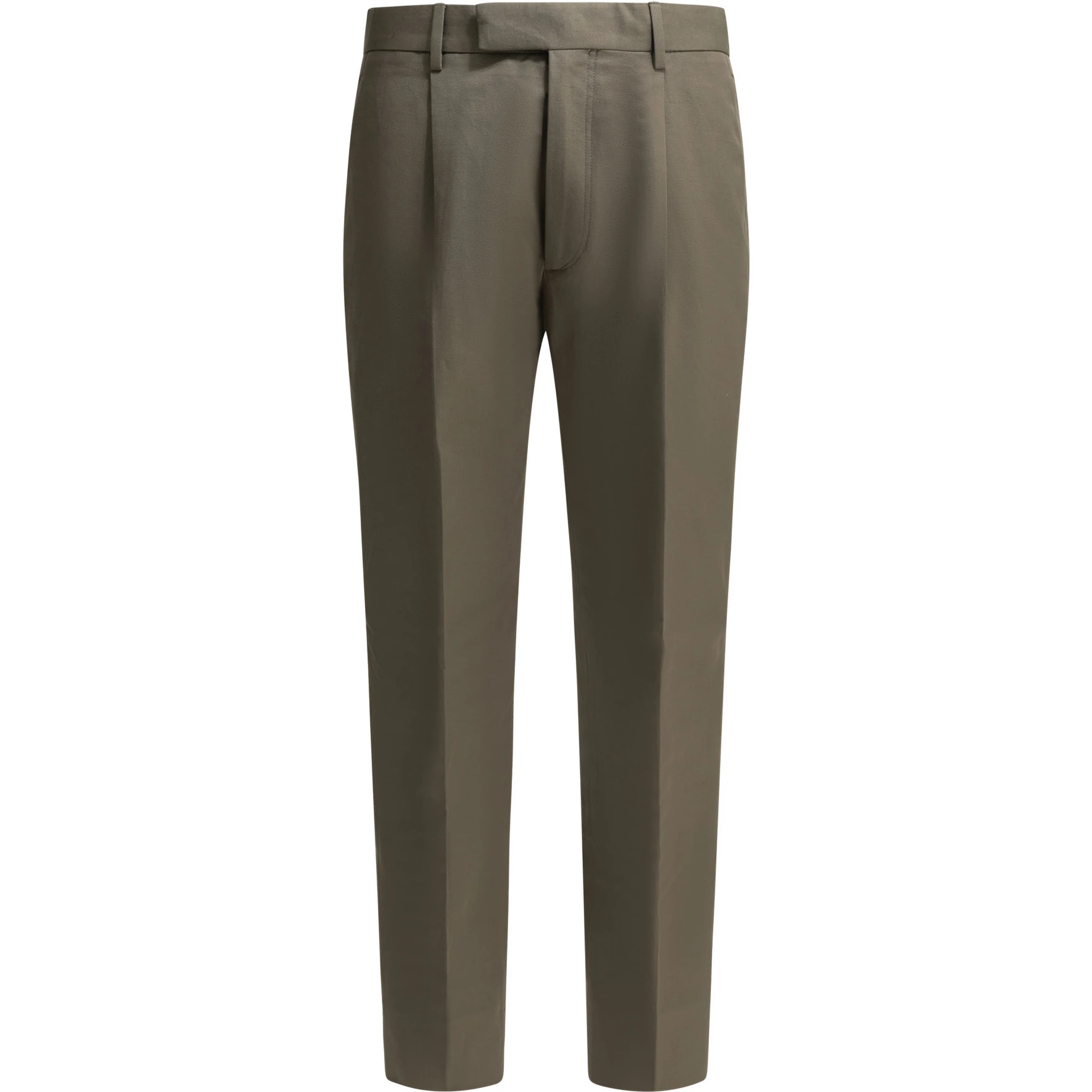 Straight leg pants in cotton and linen blend