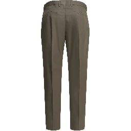 Straight leg pants in cotton and linen blend