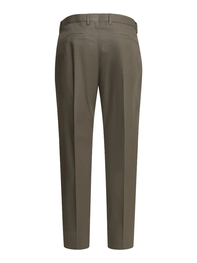 Straight leg pants in cotton and linen blend alternative
