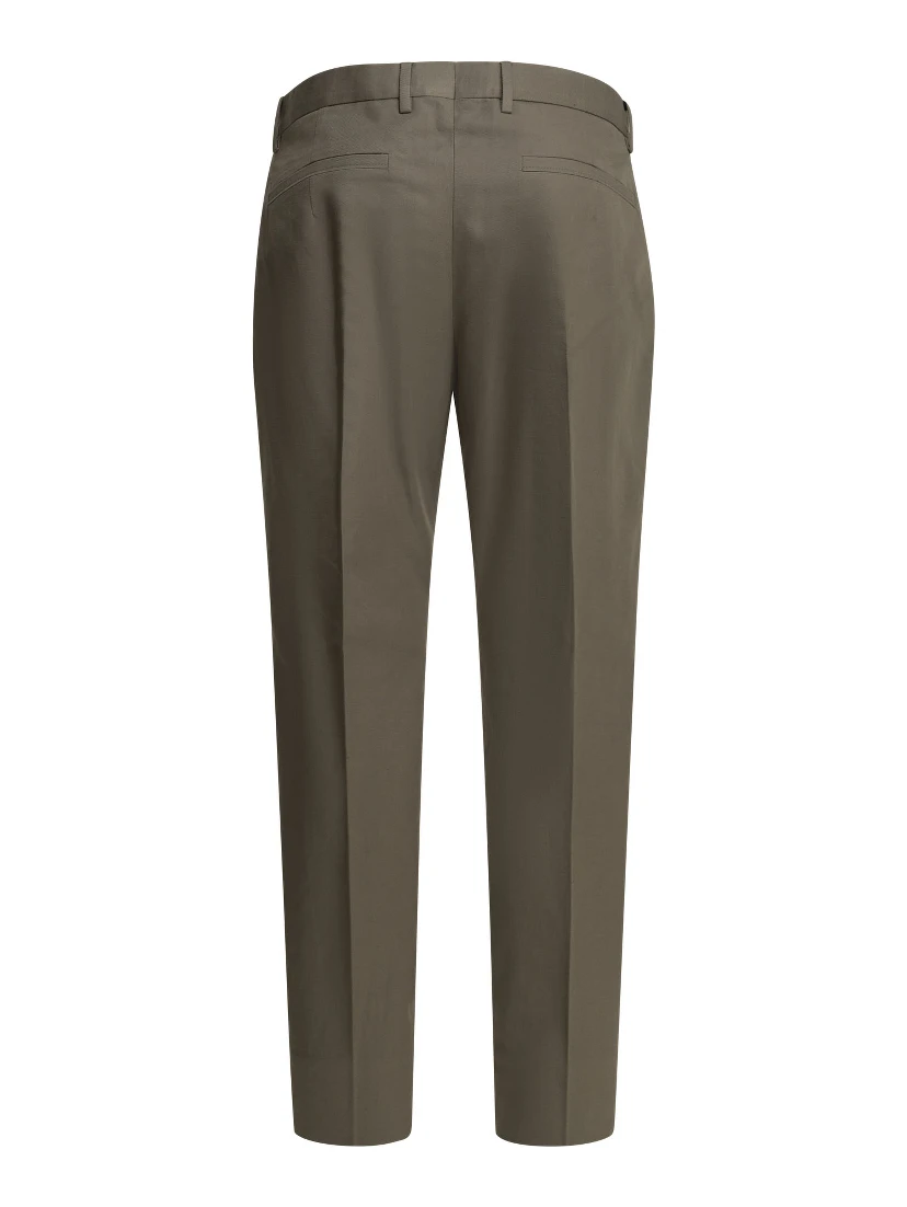 Straight leg pants in cotton and linen blend