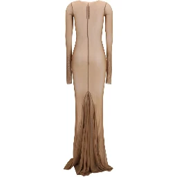 Brown Polyamide Casual Dress