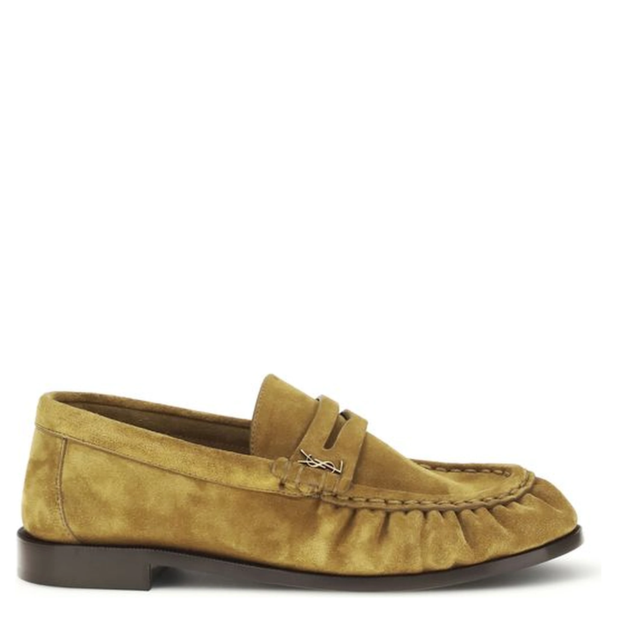 Beige Calf Leather Bos Taurus Slip-On Loafers