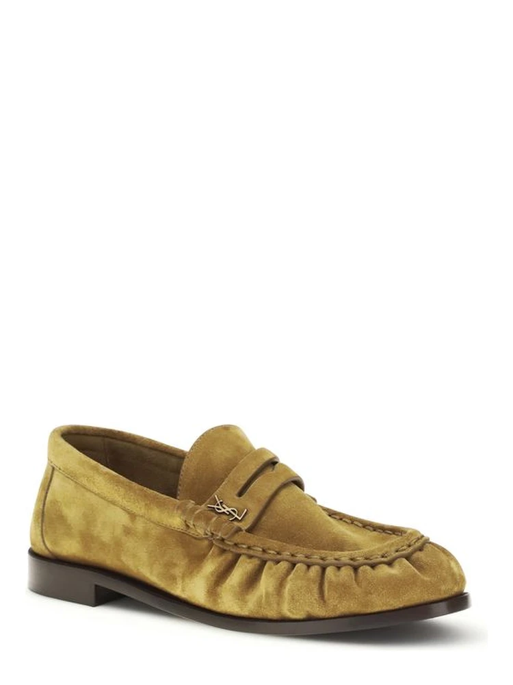 Beige Calf Leather Bos Taurus Slip-On Loafers alternative