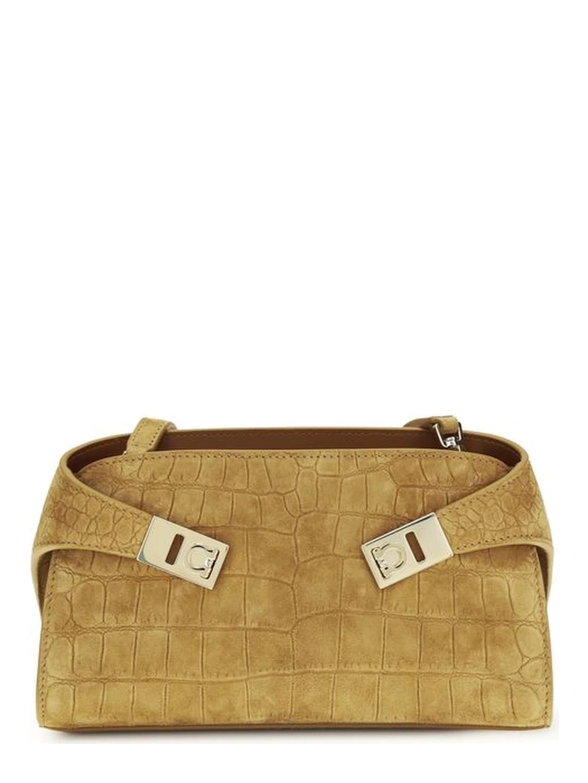 Beige Calf Leather Bos Taurus Shoulder Bag