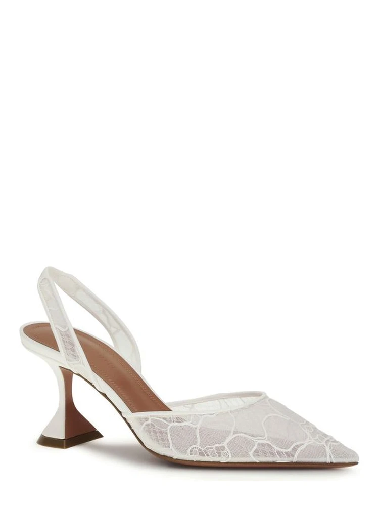 White Fabric Mid Heel Pumps alternative