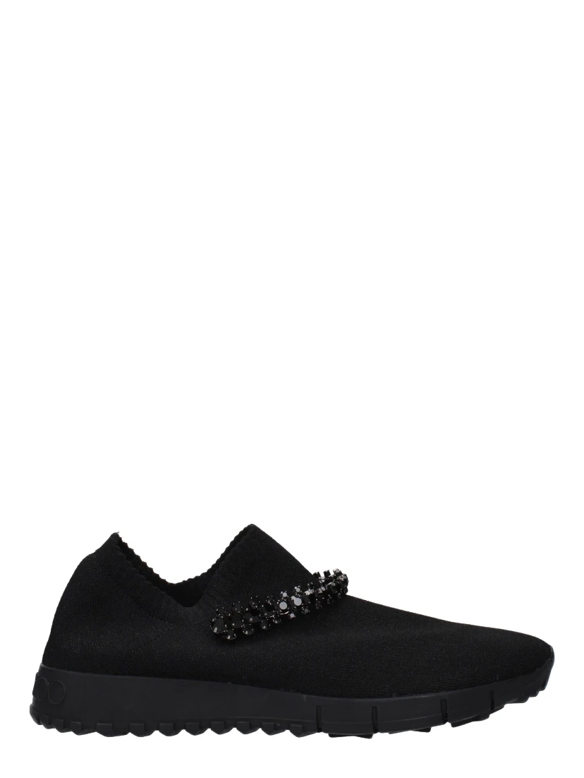 Black Fabric Slip-On Loafers