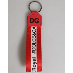 Red Logo Polyester Silver Brass Holder Keychain Keyring