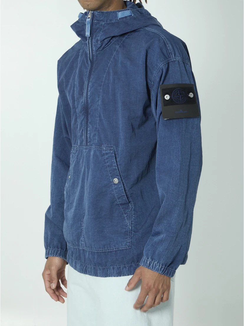 Hollow Fibre Indigo-TC anorak jacket