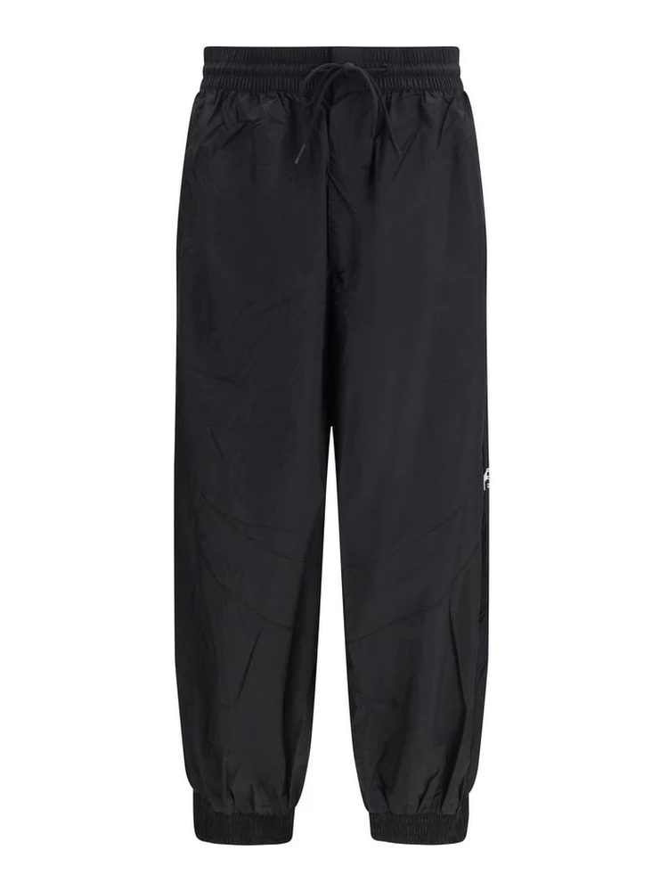 Black Nylon Casual Pants