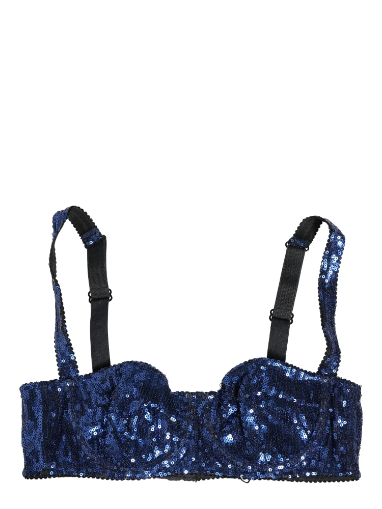 Blue Sequined Nyon Balconnet Bra Underwear alternative