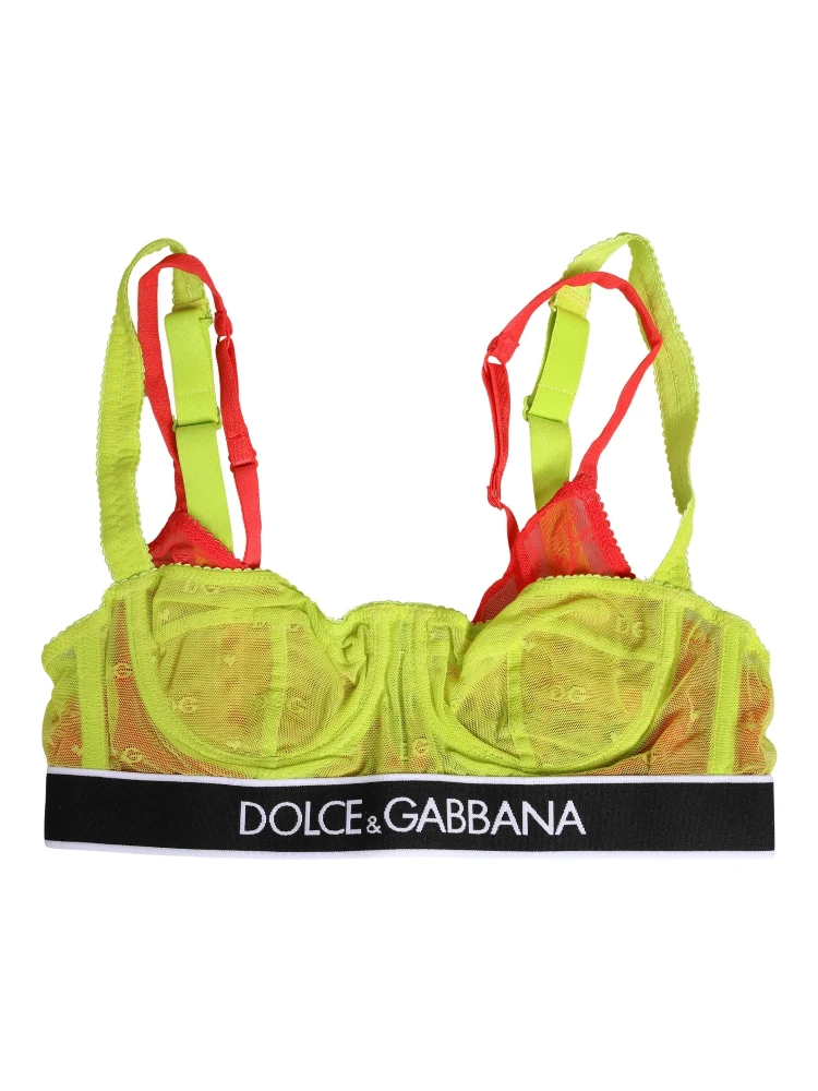 Yellow Nylon Layered Lace Balconnet Bra Underwear alternative