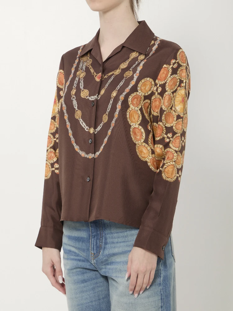 Printed silk twill shirt alternative