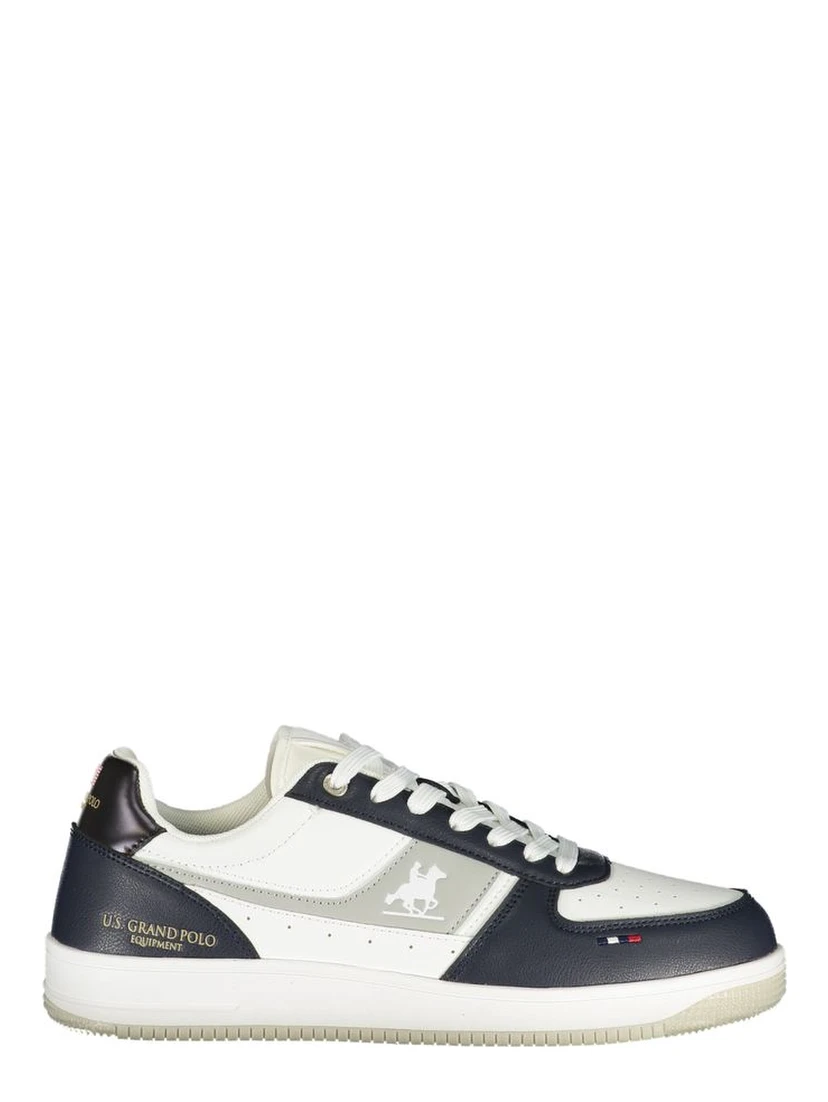 White Polyester Athletic Sneakers