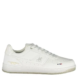White Polyester Athletic Sneakers