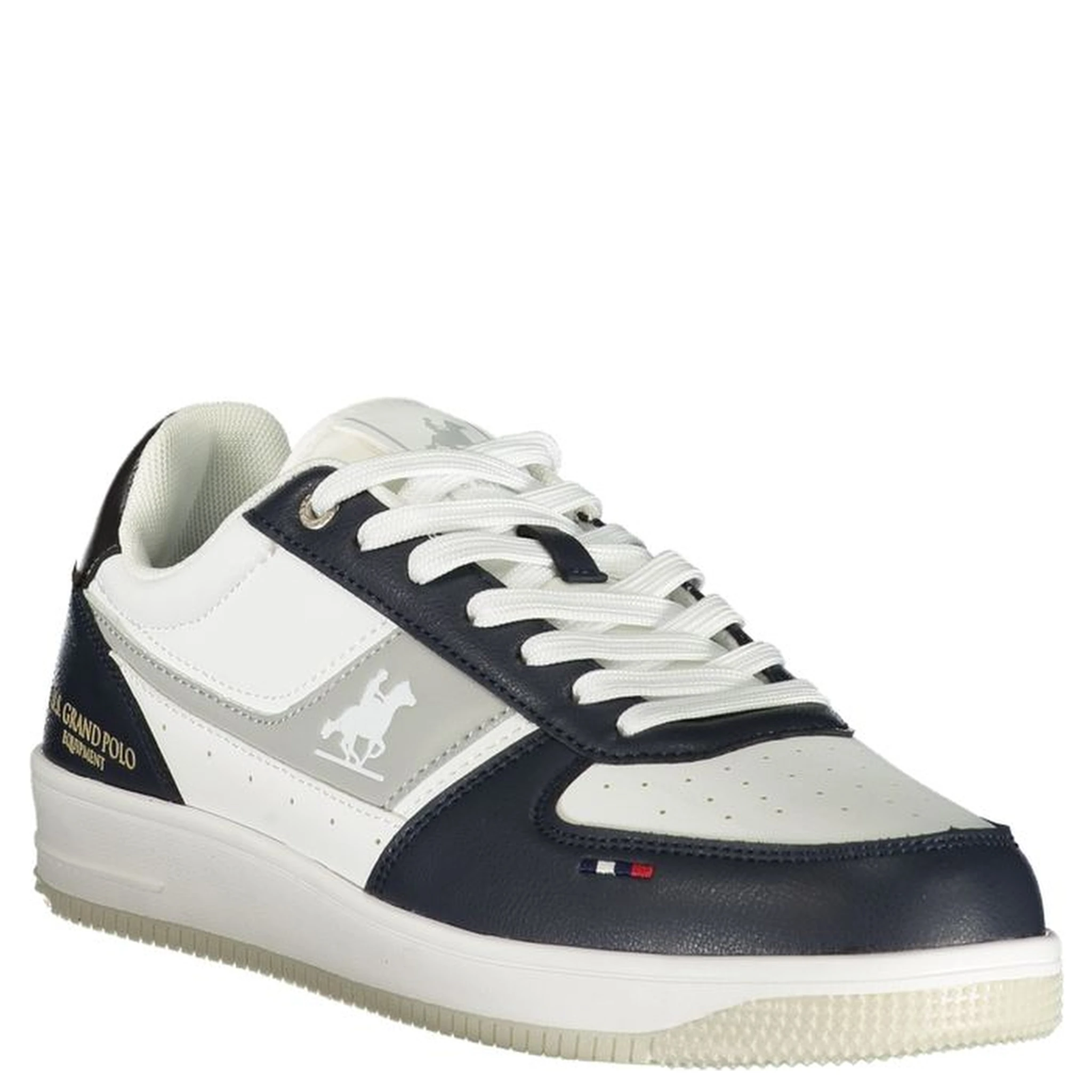 White Polyester Athletic Sneakers
