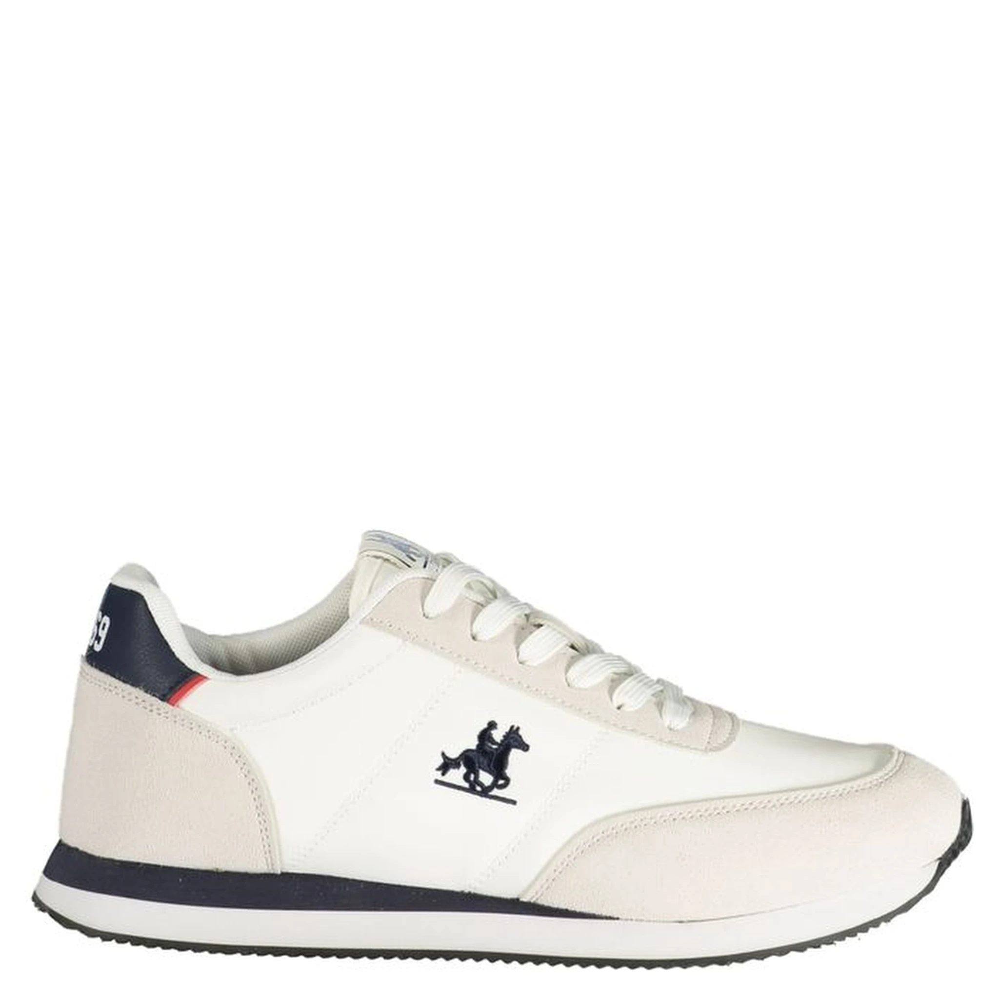 White Polyester Athletic Sneakers