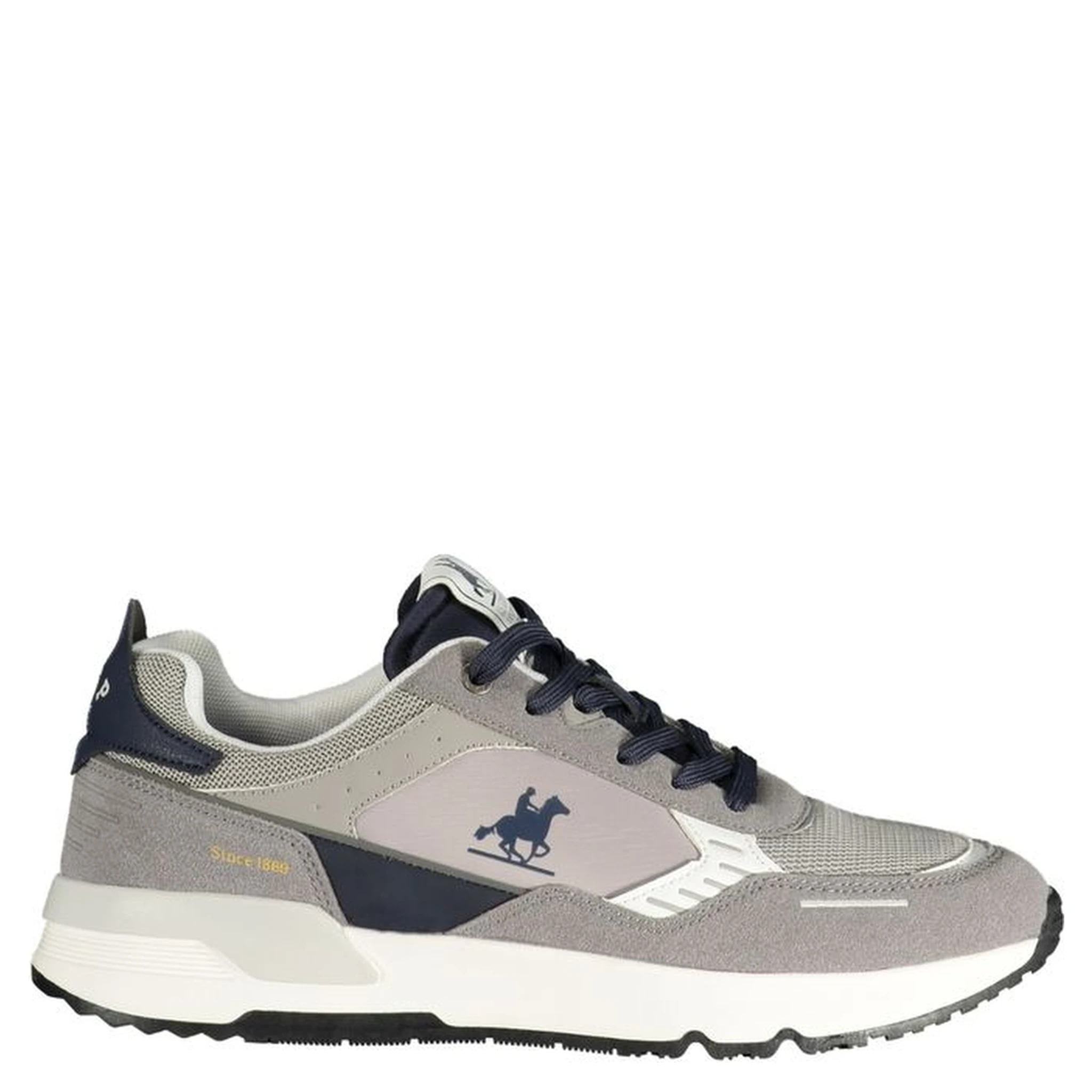 Gray Polyester Athletic Sneakers