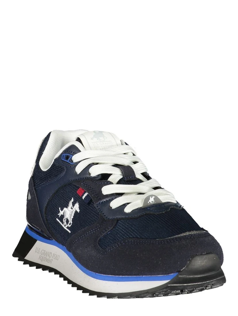Blue Polyester Athletic Sneakers