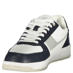 White Polyester Athletic Sneakers