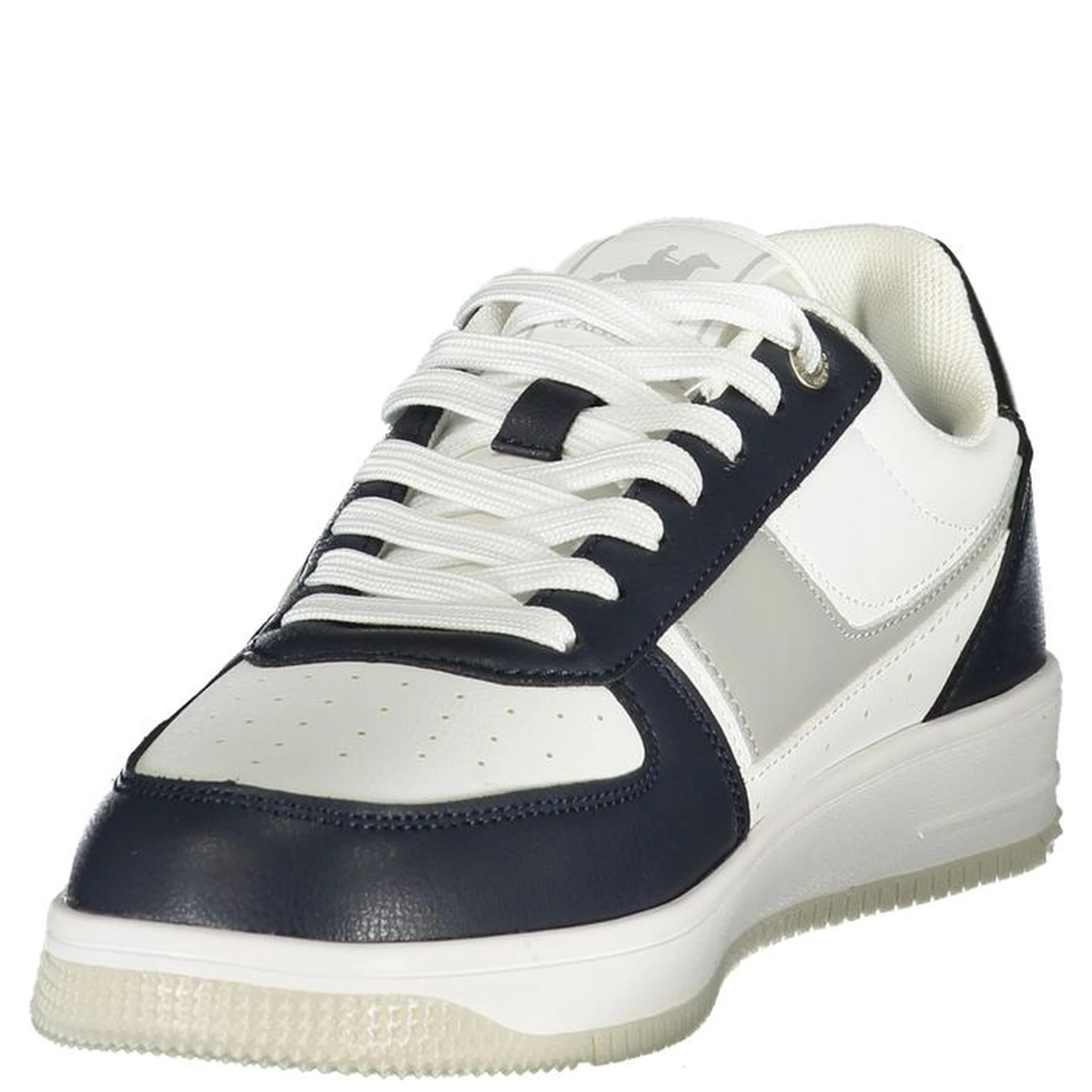 White Polyester Athletic Sneakers