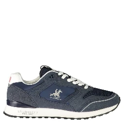 Blue Polyester Athletic Sneakers