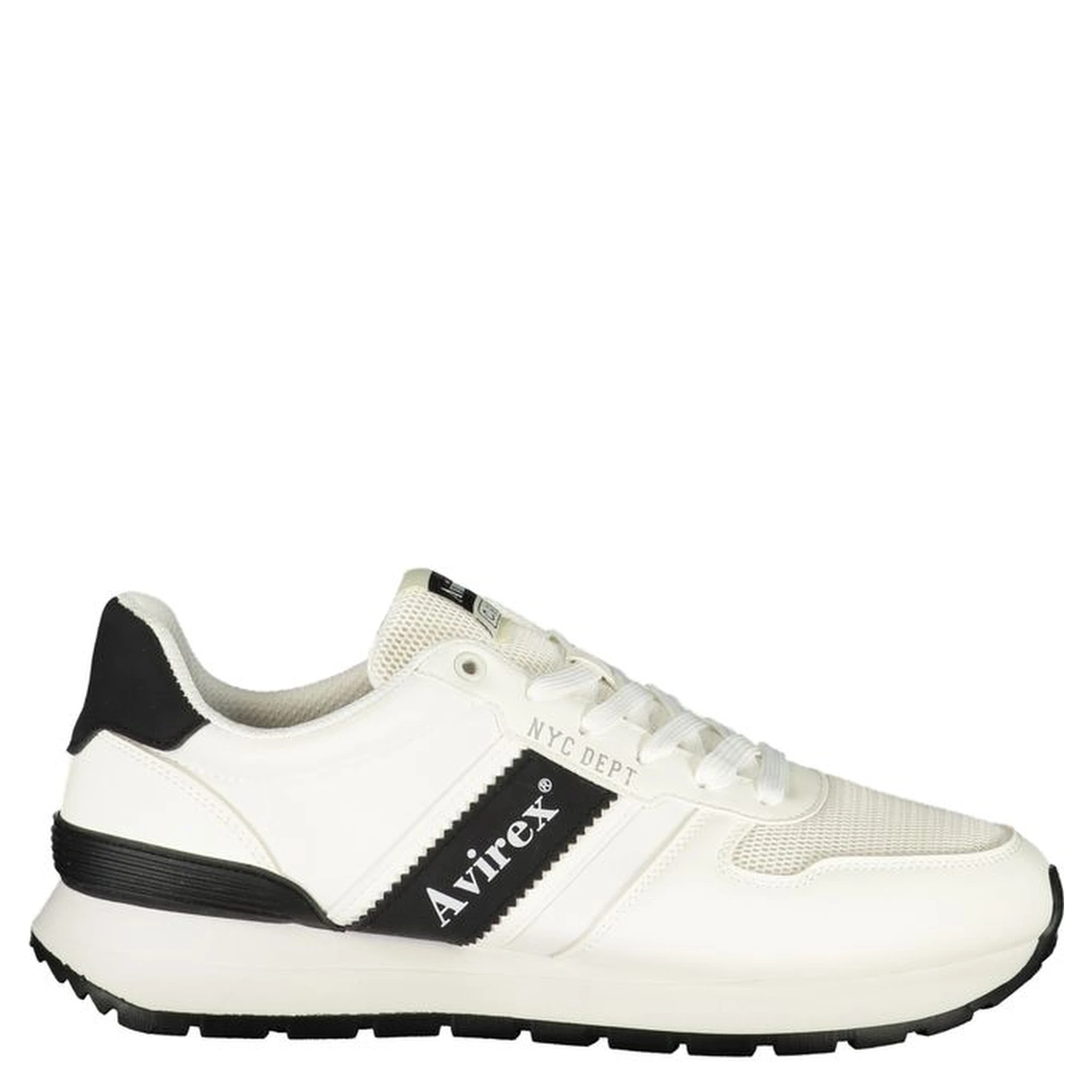 White Polyester Athletic Sneakers