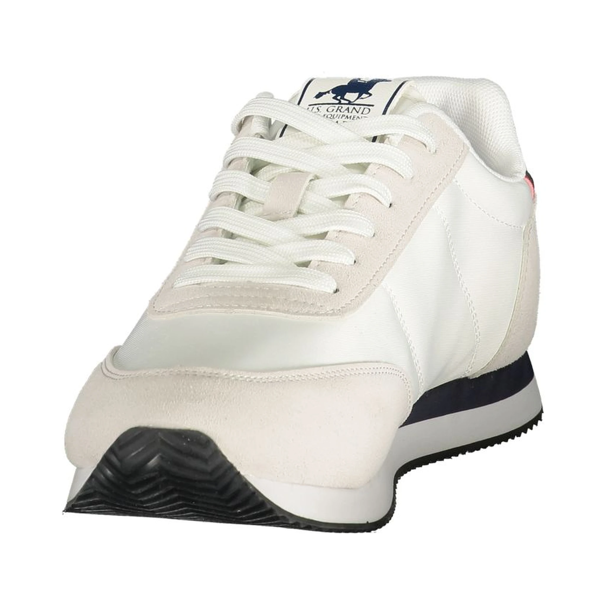 White Polyester Athletic Sneakers