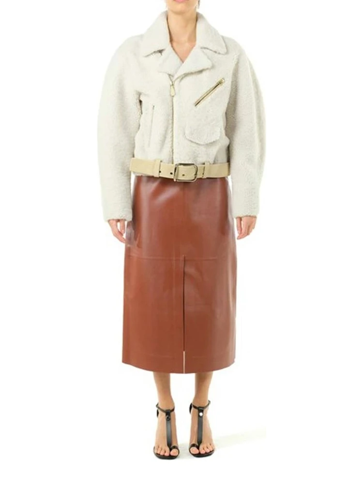 Beige Polyester Biker Jacket alternative