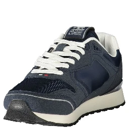 Blue Polyester Athletic Sneakers
