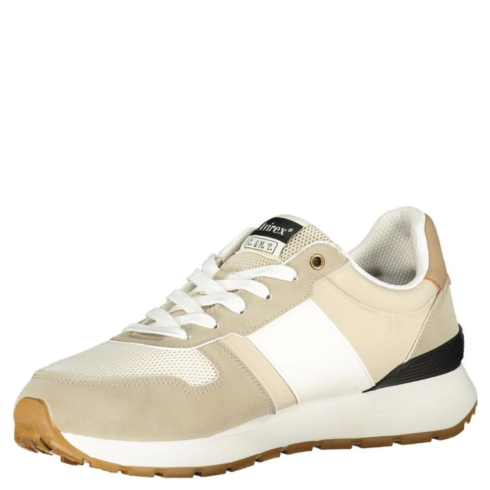 Beige Polyester Athletic Sneakers