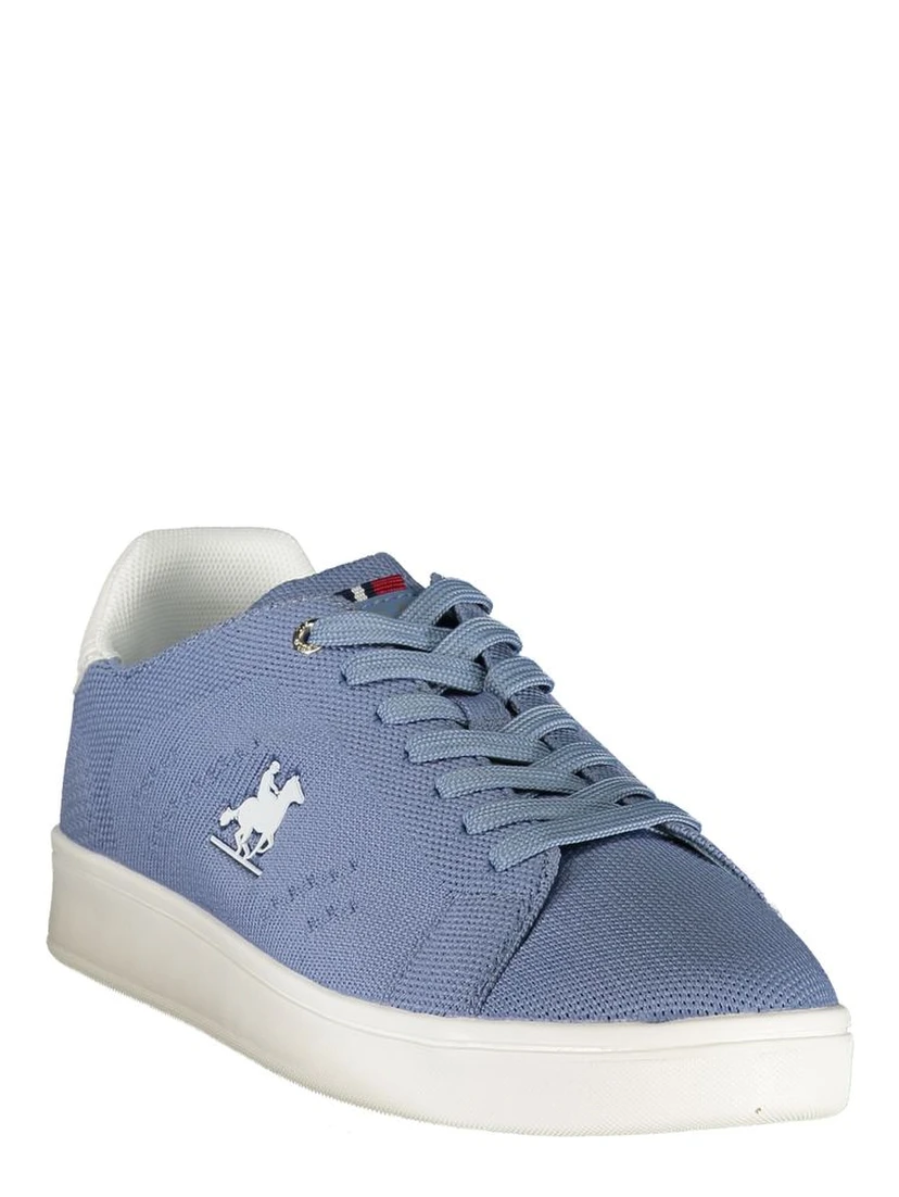 Blue Polyester Athletic Sneakers