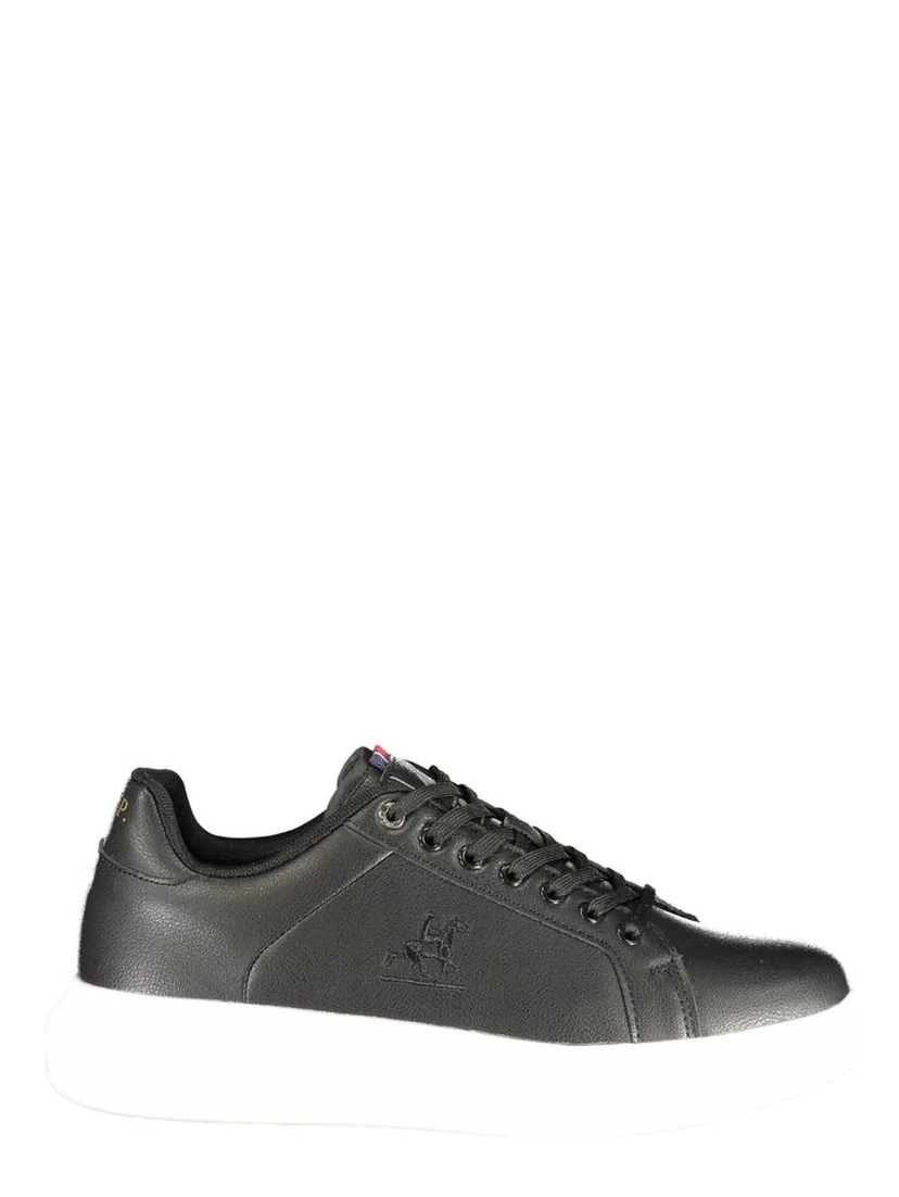 Black Polyester Athletic Sneakers