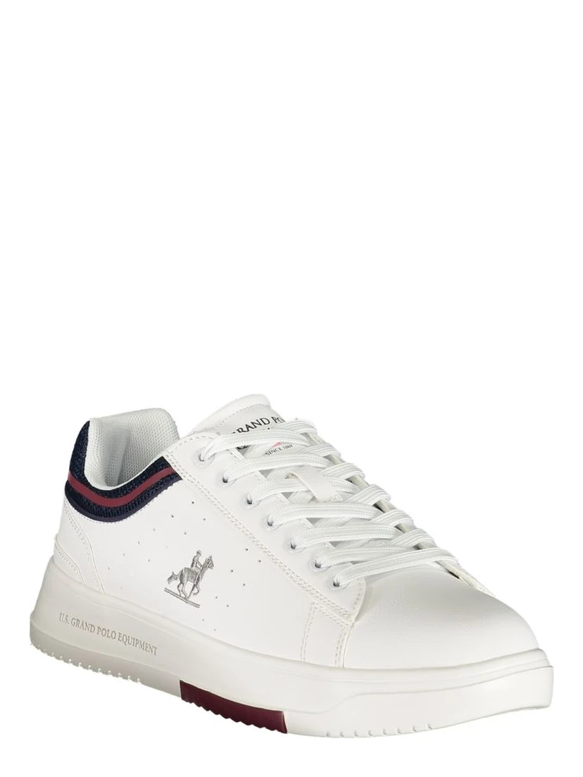 White Polyester Athletic Sneakers