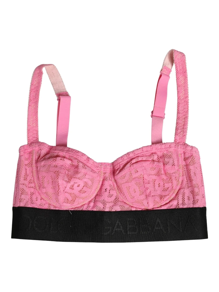 Pink Semi-Pad Underwire Balconette Bra Underwear