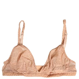 Beige Nylon Stretch Soft Cup Brassiere Underwear