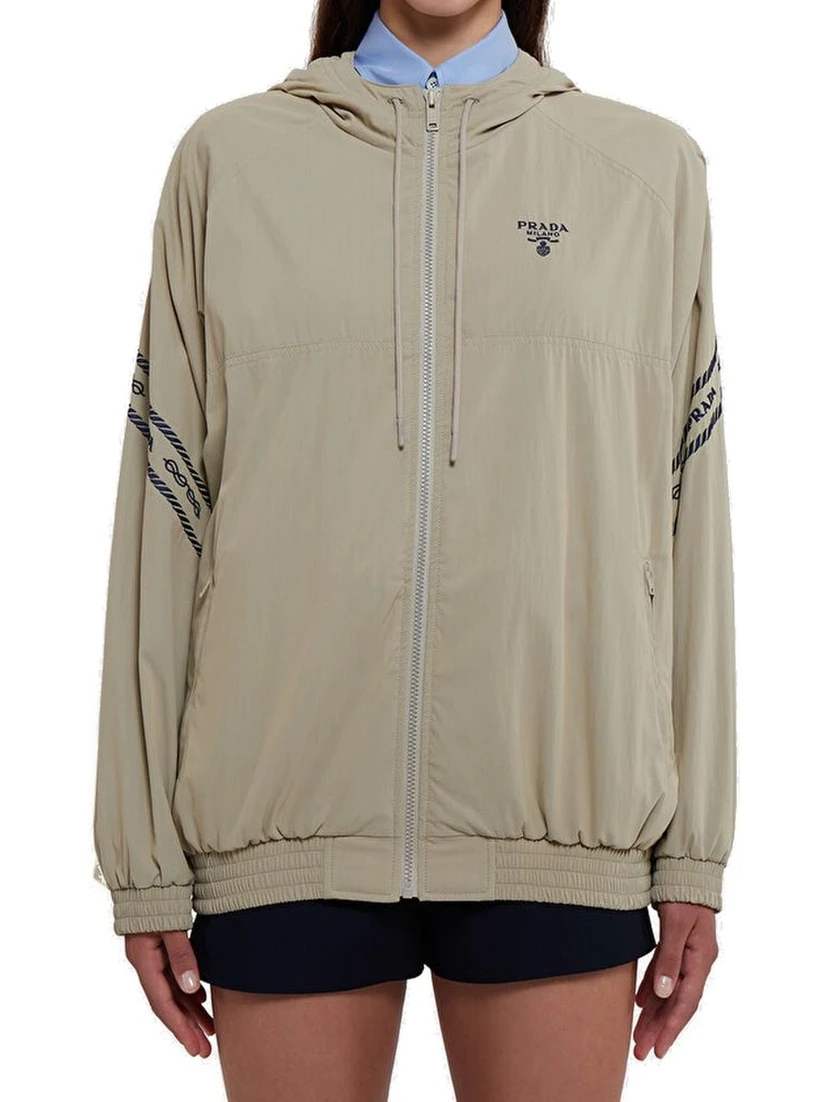 Beige Cotton Shell Jacket