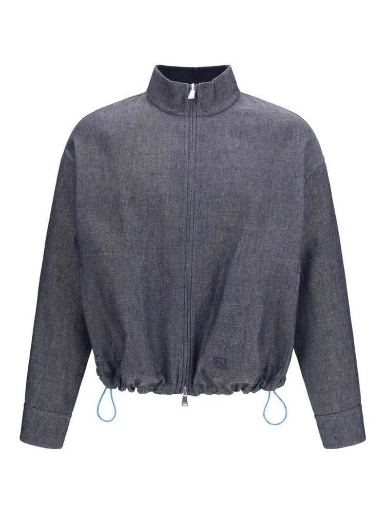 Blue Linen Denim Jacket