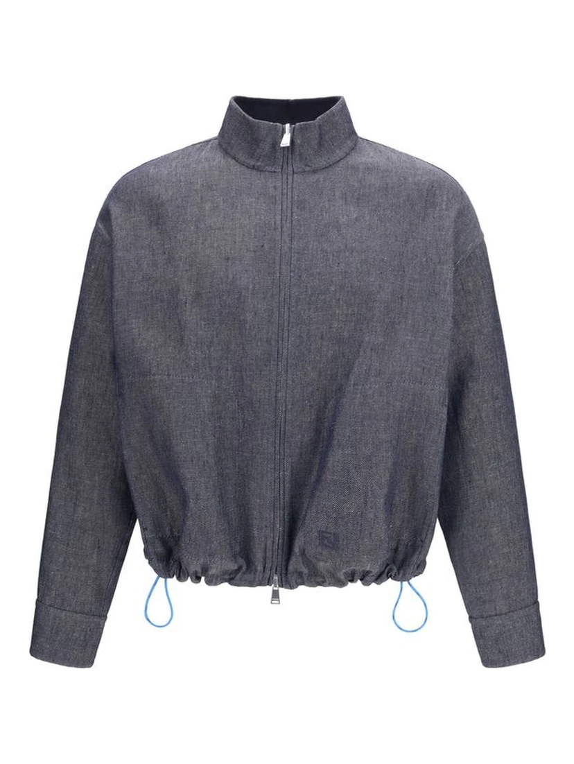 Blue Linen Denim Jacket