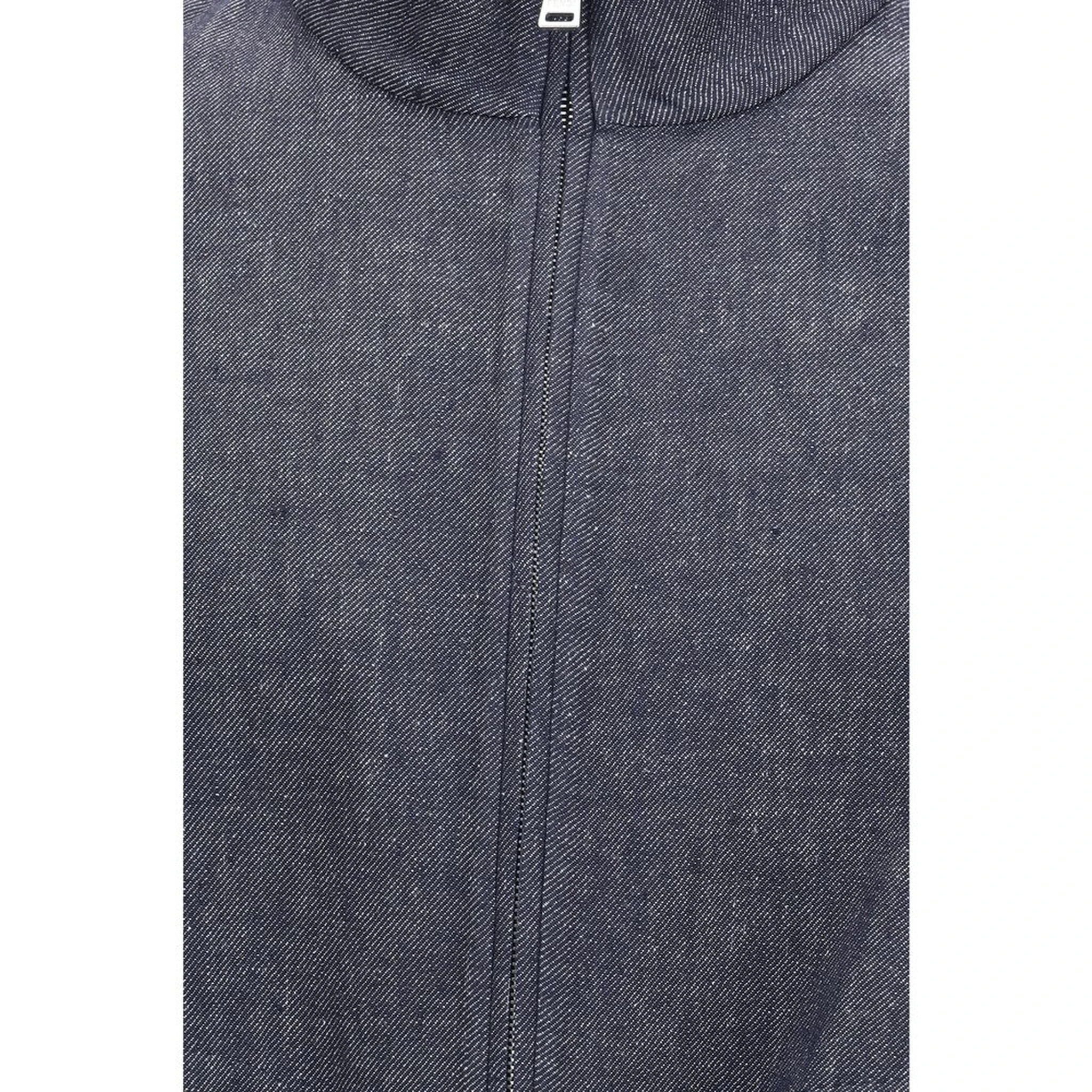 Blue Linen Denim Jacket